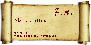 Pócza Alex névjegykártya